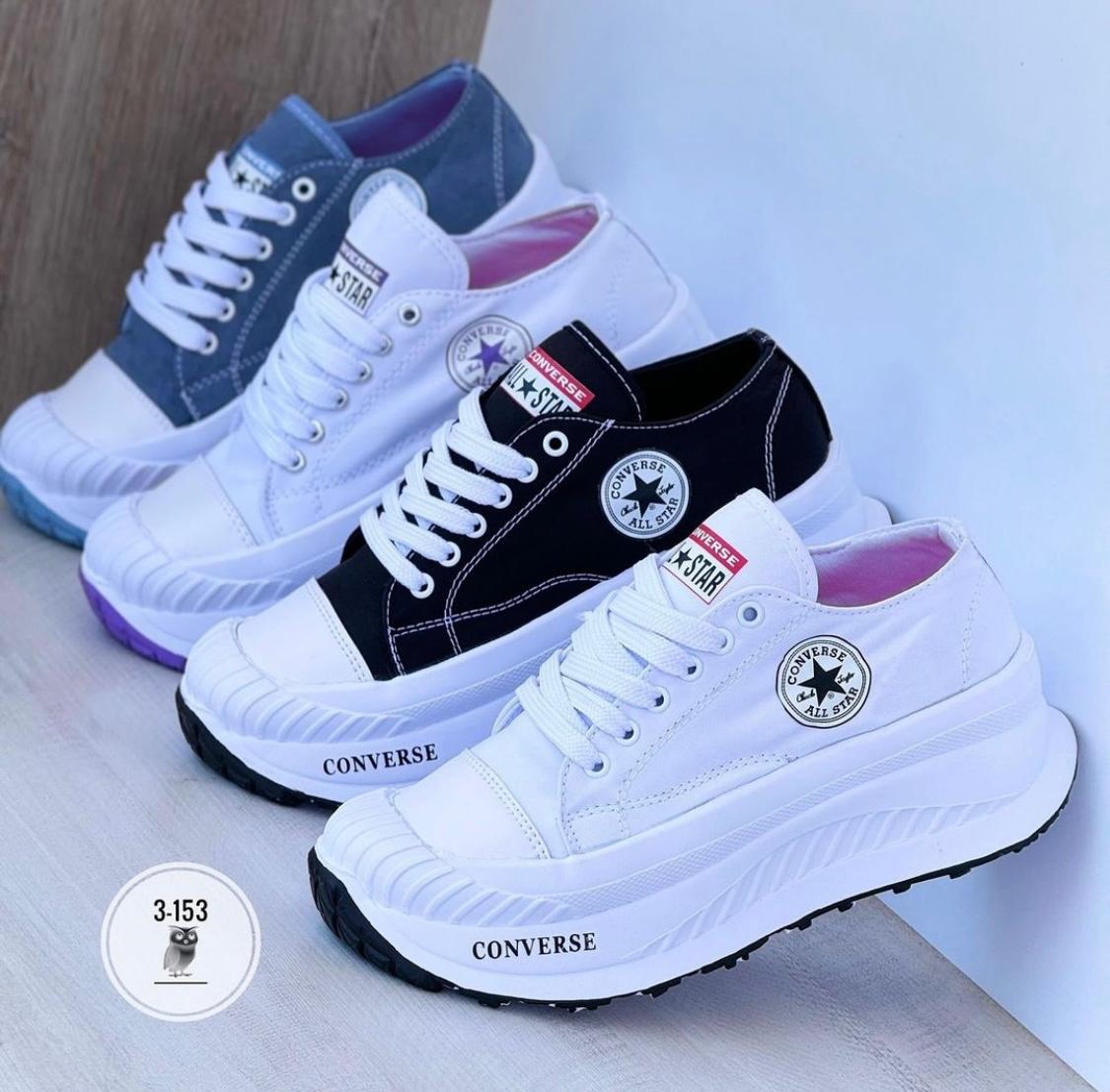 Tenis zapatilla Converse blanco- lila - Image 3