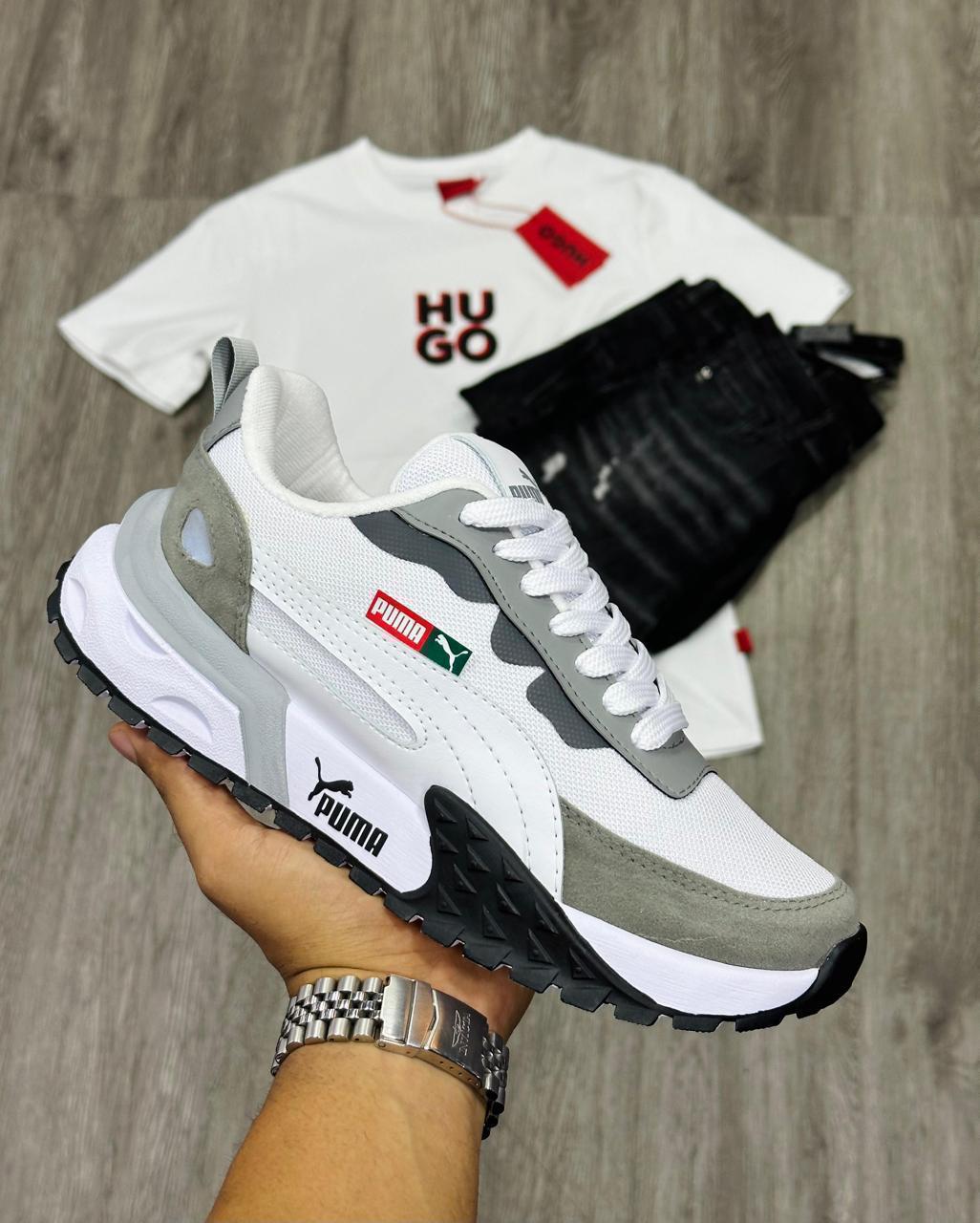 Tenis Puma Easy Rider Blanco Gris