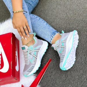 Tenis Nike Reflectivo Gris Turquesa Dama