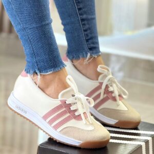 Baleta Adidas Cordón Beige Rosado