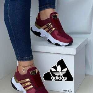 Bellos Adidas Dama Amc Vinotinto Dorado
