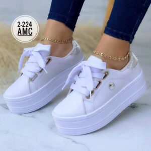 Tenis Deportivos Altos Amc Blanco Plata