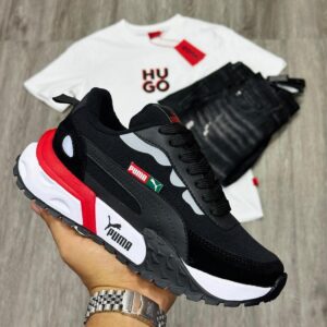 Promo Tenis Puma Easy Rider Negro Rojo